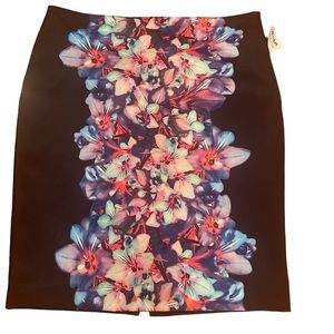 New Express Floral Fitted Pencil Skirt SZ 2